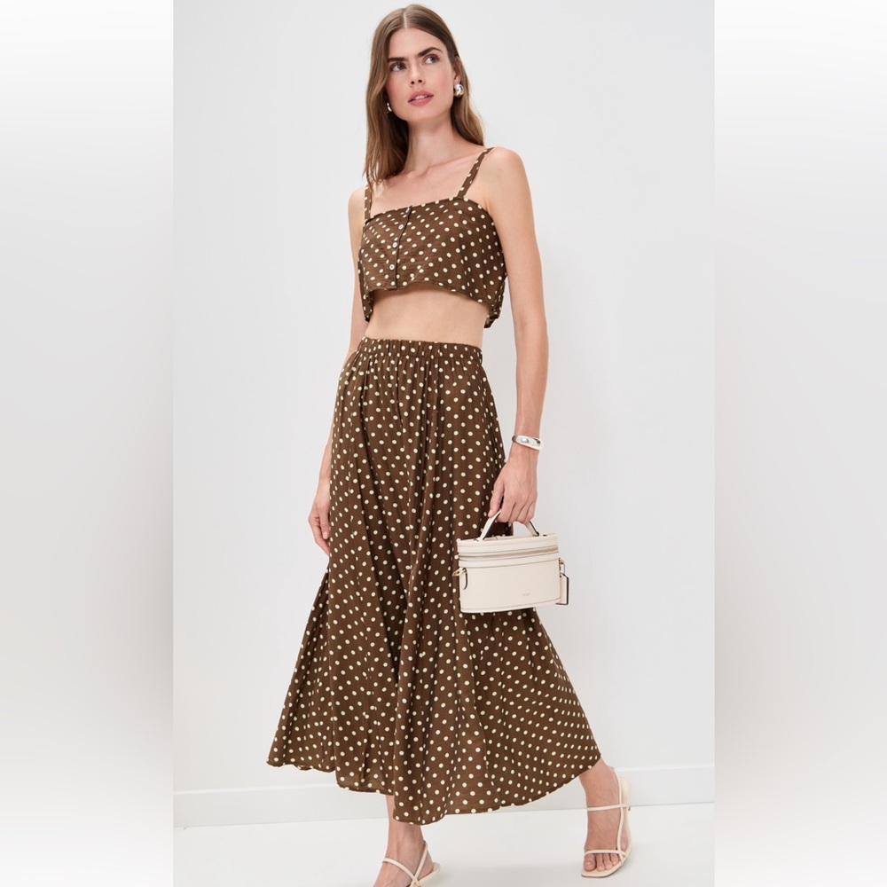 🆕 LE BOP | Brown Polka Dot Crop Top (size S) - Picture 2 of 8